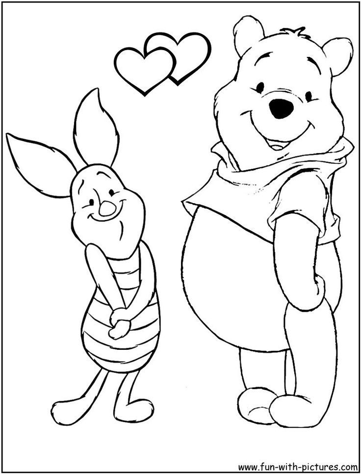 Winnie The Pooh Valentines Day Coloring Pages Coloring Home