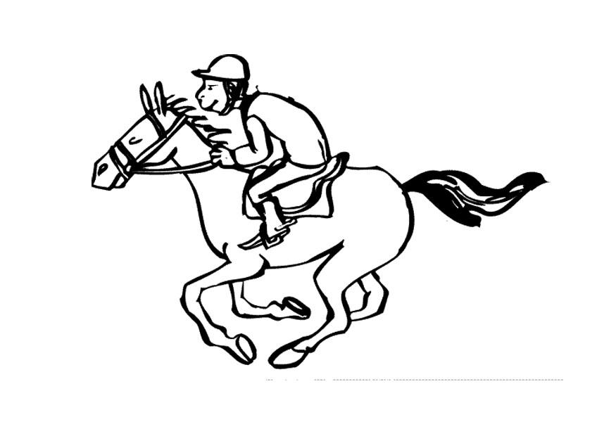 Free Coloring Pages Horse Racing