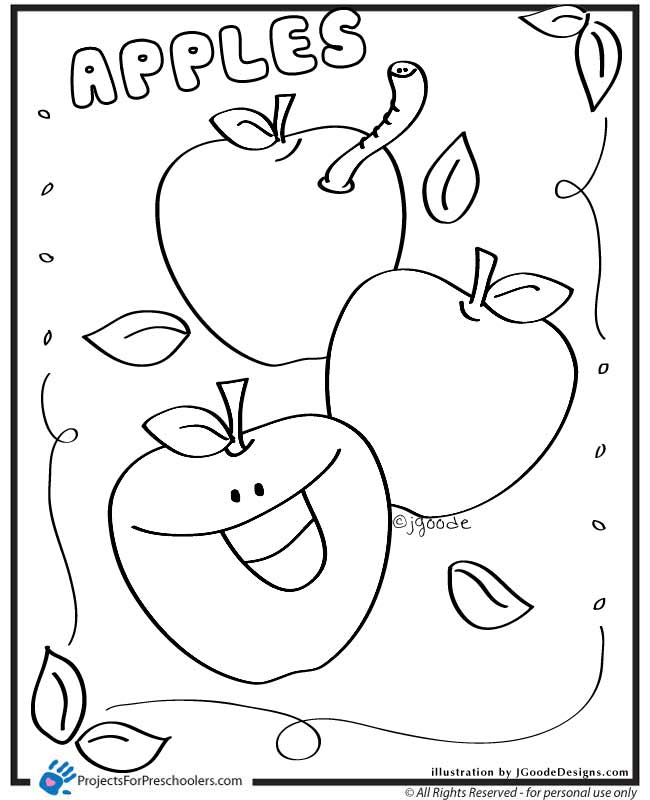 Pictures Of Apples For Kids Coloring Home