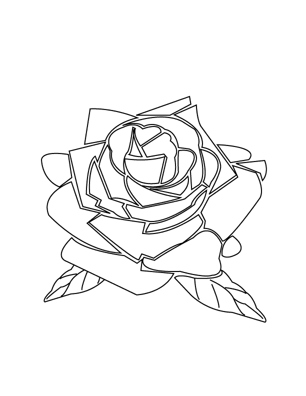 simple and easy to color rose coloring pages | Coloring Pages