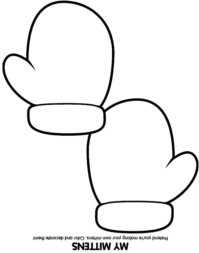 free winter mittens coloring pages - photo #5