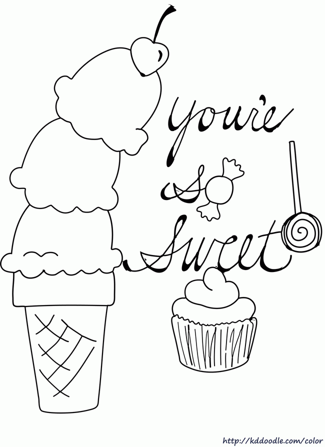 Candy And Ice Cream Coloring Pages : KidsyColoring | Free Online 