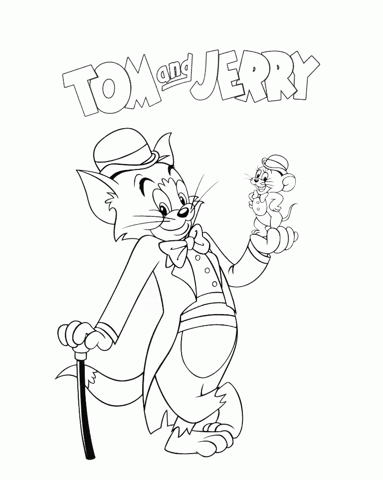 Tom and Jerry Like a Sir Coloring Page | Kids Coloring Page