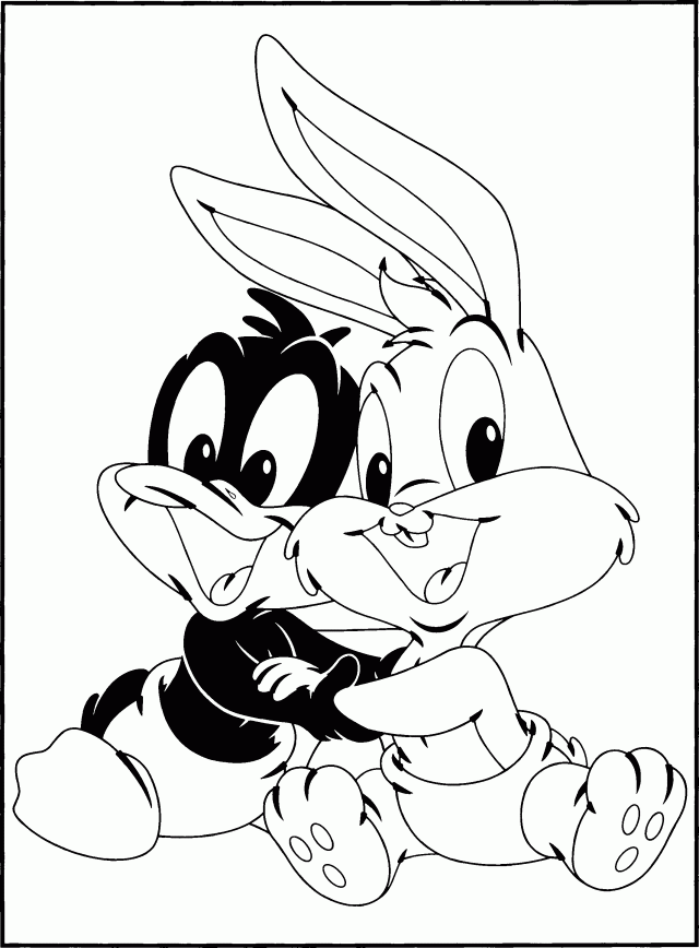 Baby Looney Tunes Bugs Bunny And Daffy Coloring Pages Looney 