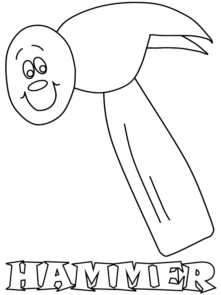 Printable Hammer2 Construction Coloring Pages - Coloringpagebook.com