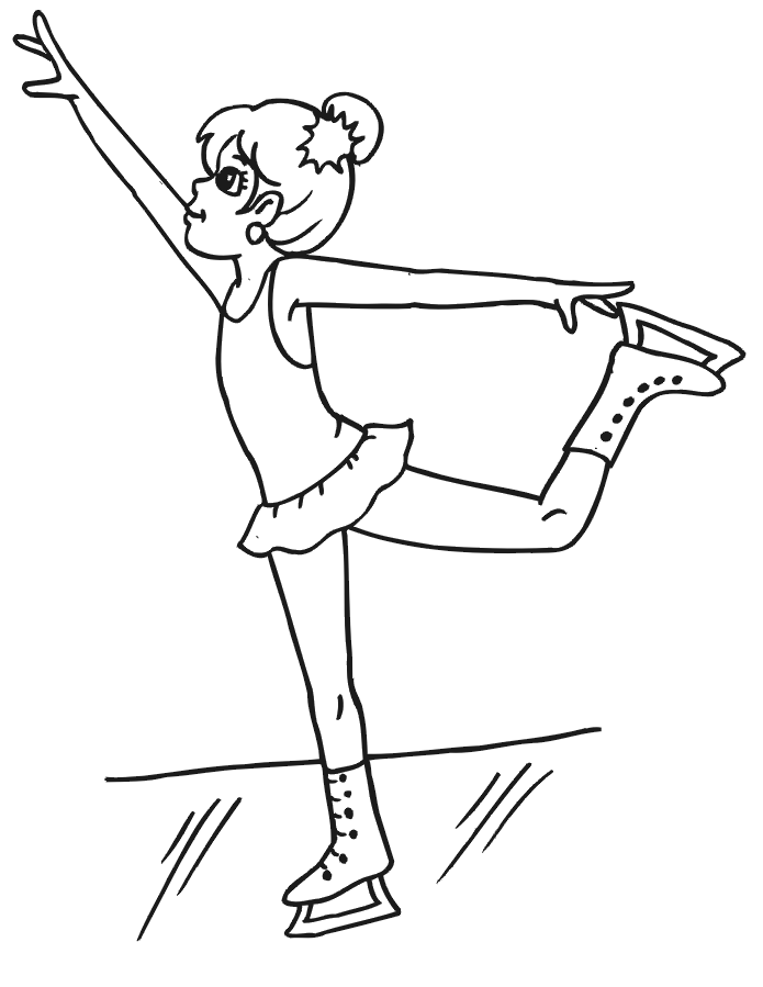 Figure Skating Coloring Page | Girl Holding Skate - Coloring Home