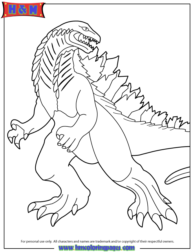 Godzilla Coloring Page | HM Coloring Pages