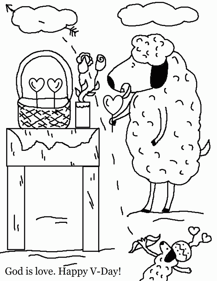 God Is Love. Happy V-Day! coloring page. | CK ideas