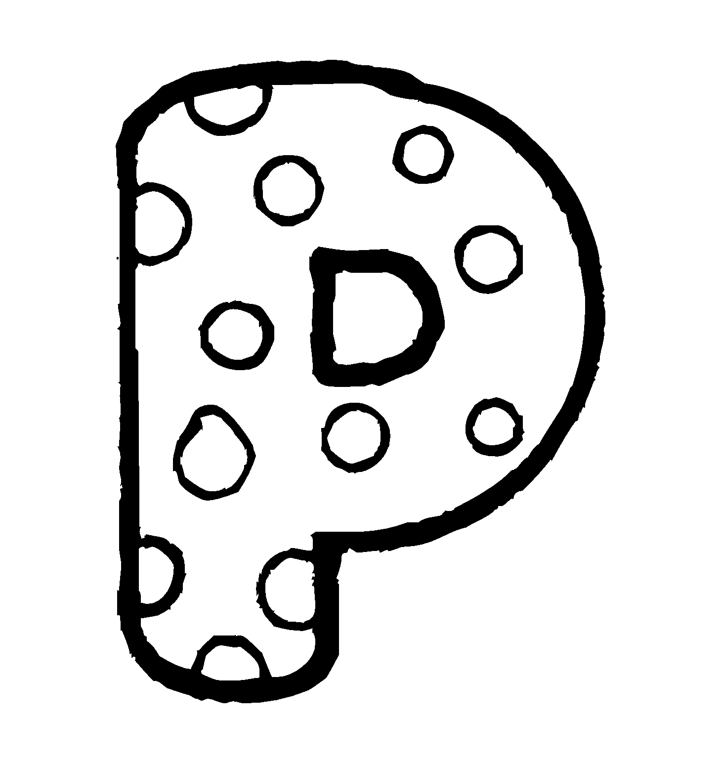 p in bubble letters Colouring Pages (page 2)