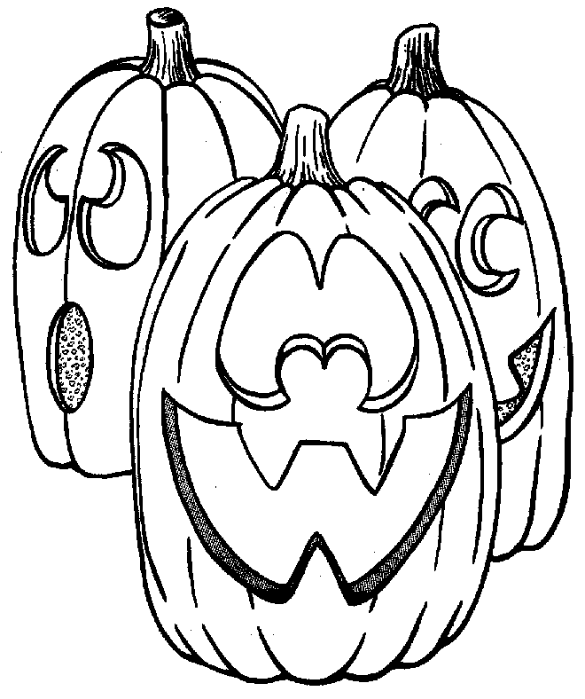 Halloween pumpkins coloring page - coloring pages