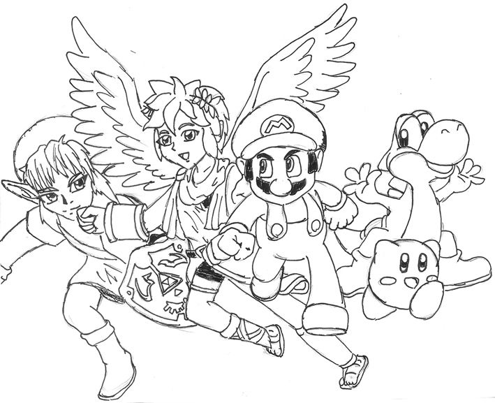 Super Smash Bros Coloring Pages - Annexhub