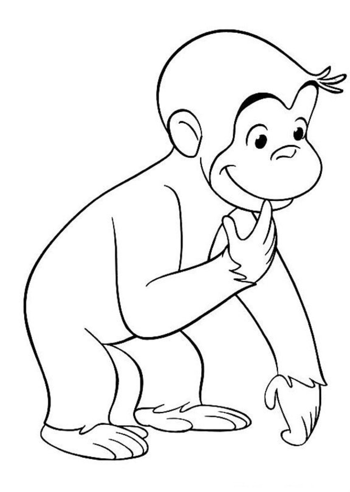 Hanging Curious George Coloring Pages | Cartoon Coloring pages of ...