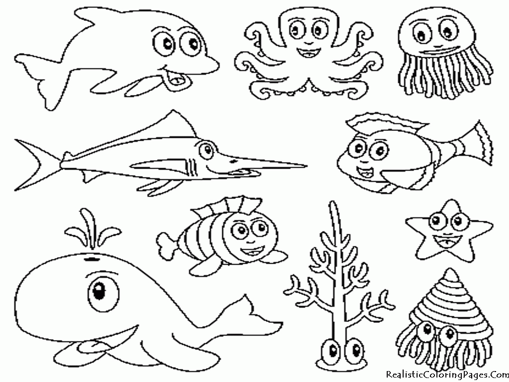 Sea Creatures Coloring Pages (20 Pictures) - Colorine.net | 11790