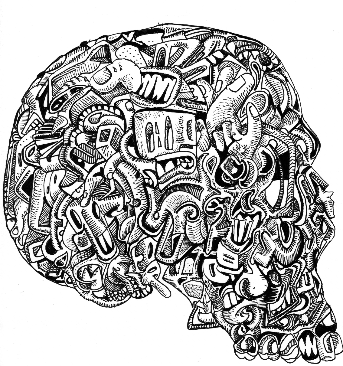 Detailed Coloring Pages For Adults Skull - Coloring Home