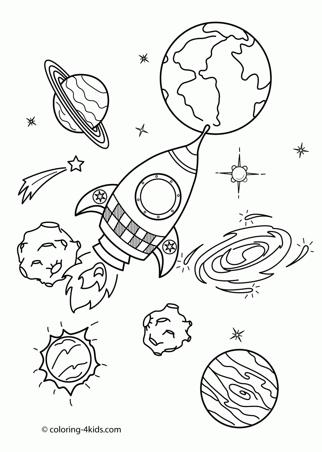 Sagacious Outer Space Colouring Pages Sinceso That Space Coloring Coloring Home