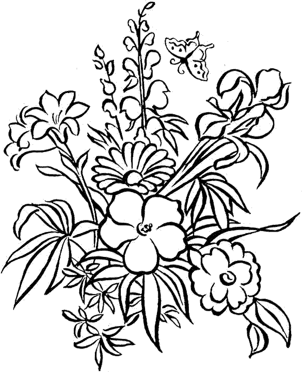 Cool Flower Coloring Pages Adults Home Detailed Printable Kids Colouring