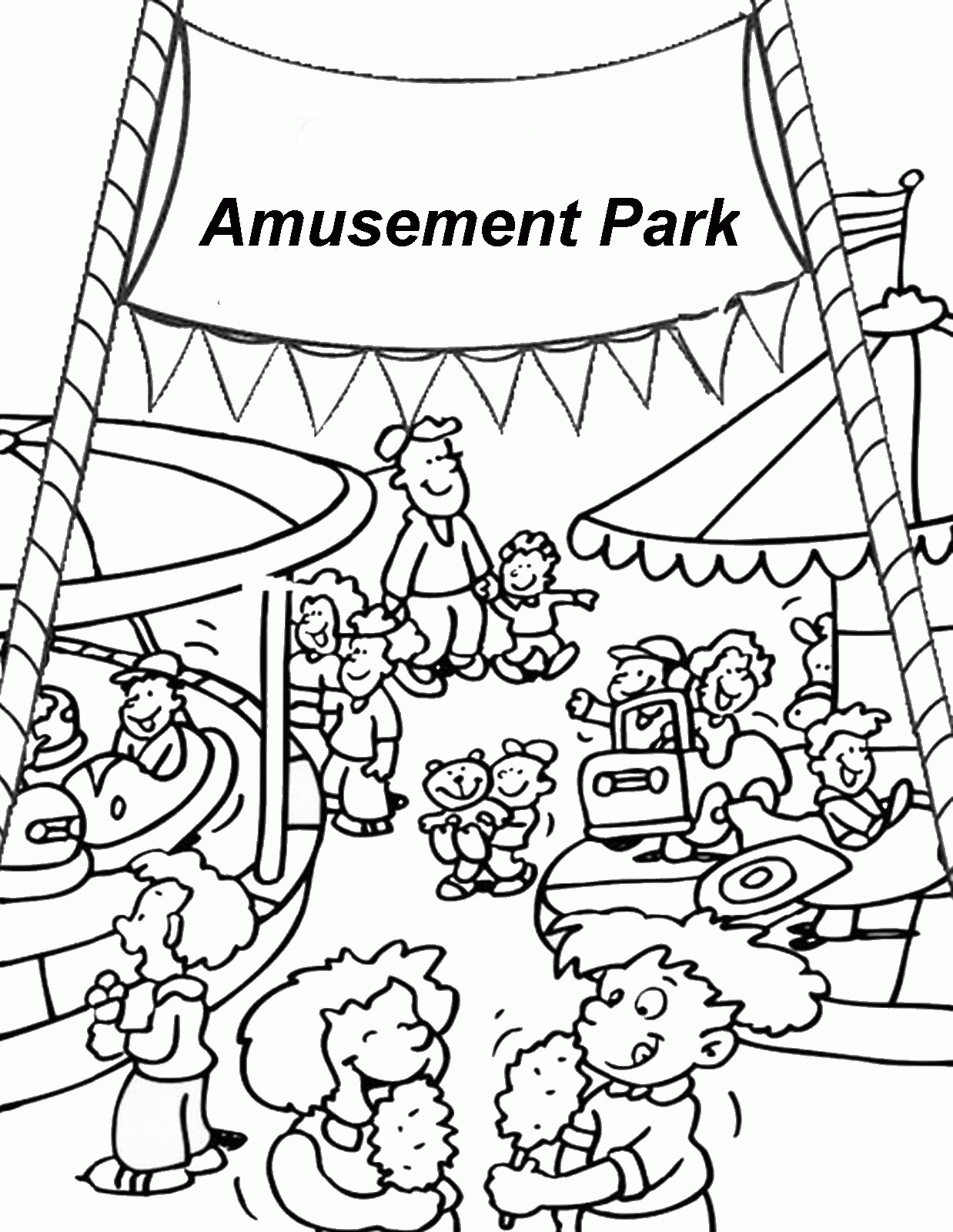 Amusement Park Coloring Pages Coloring Home