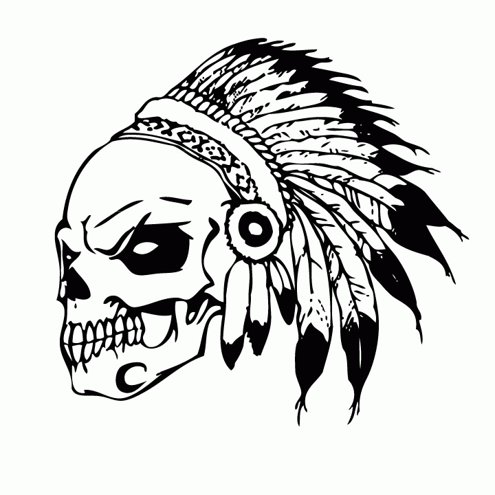 Native American Headdress Skull Coloring Pages Sketch Coloring Page