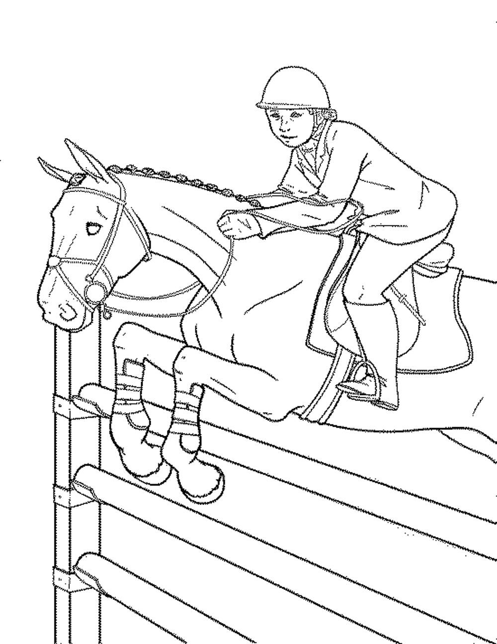 Girl And Horse Jumping Coloring Pages Coloring Home