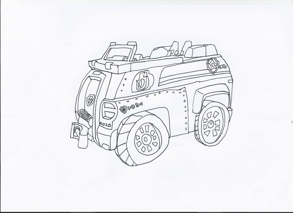 Paw Patrol Chase Coloring Pages Car Cartoons Vehicles