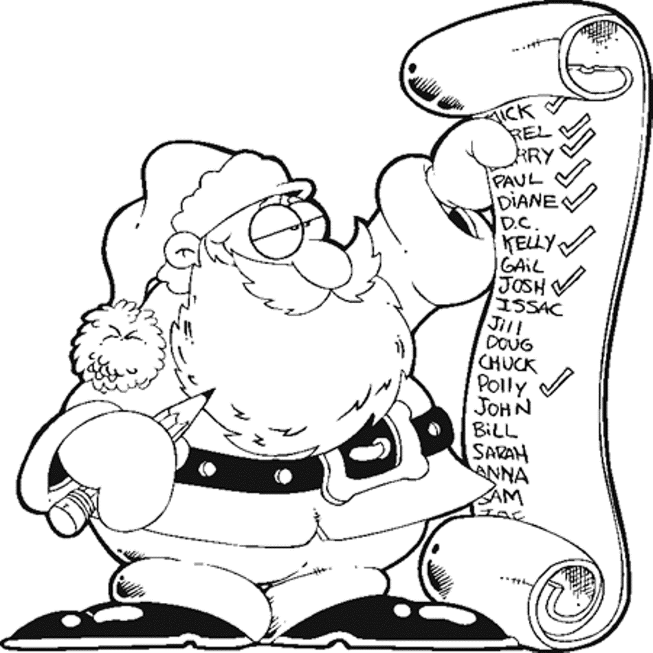 Christmas Coloring Pages Tweens Home Santa Lists Kids