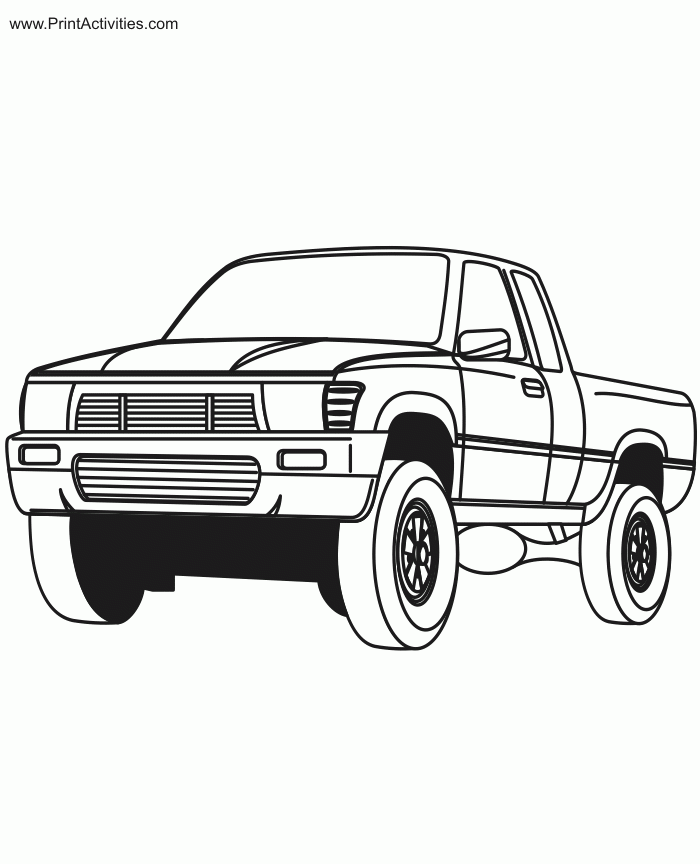 Brilliance American Pickup Truck Coloring Sheet Free Truck ...