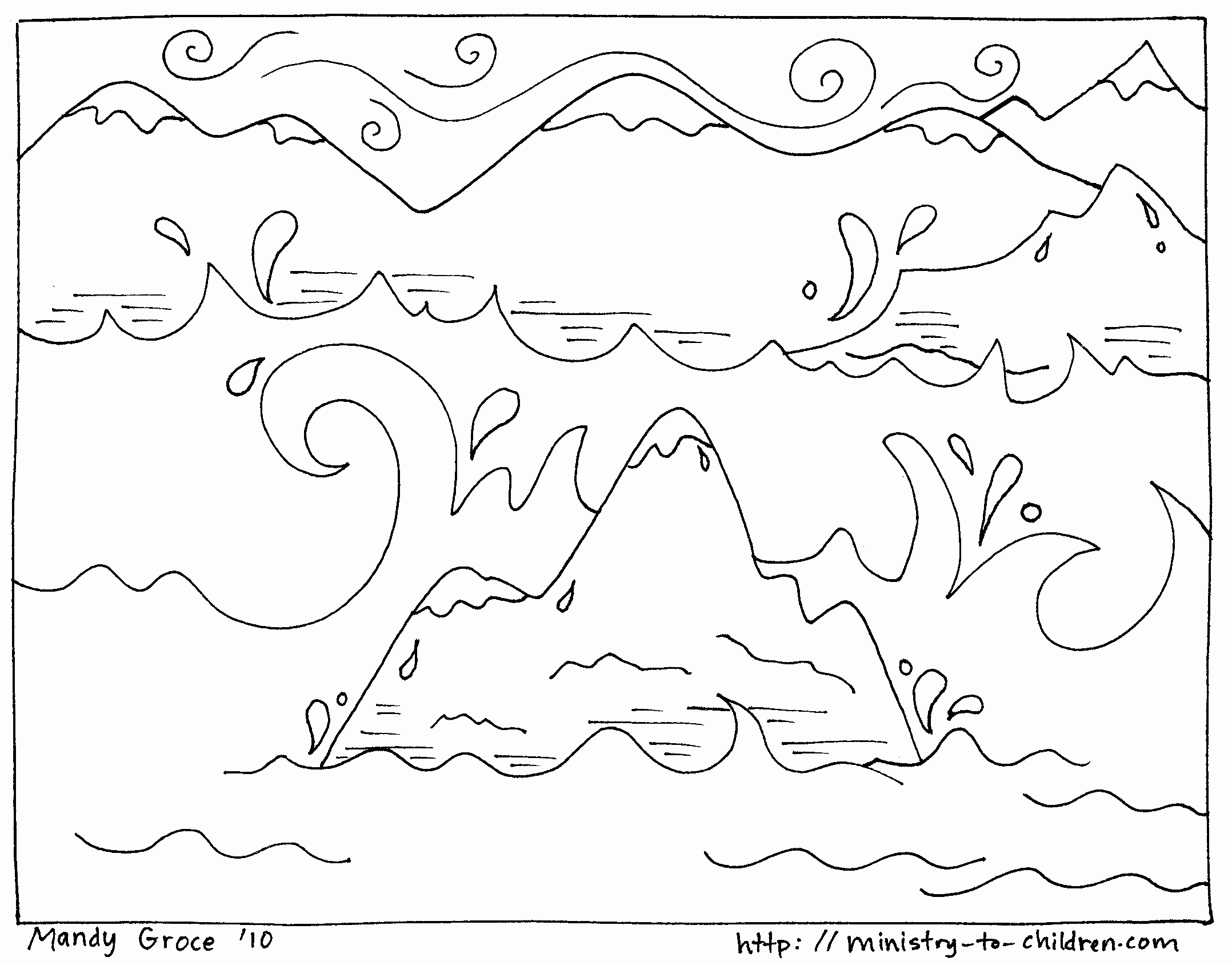 Creation Coloring Pages "God Made the Land" Third Day