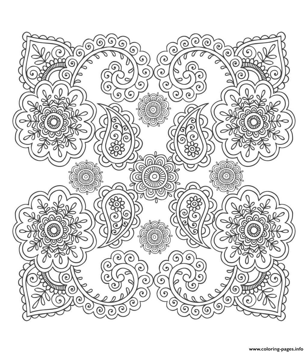 Print adult anti stress flower Coloring pages