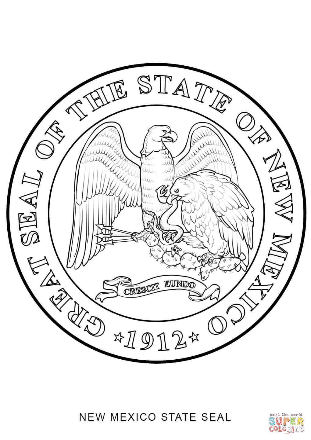 New Mexico State Seal coloring page | Free Printable Coloring Pages