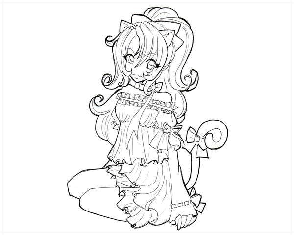 Anime cat ears printable 8 anime girl coloring pages pdf jpg ai illustrator  free | Crissy.mylaserlevelguide.com