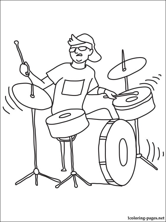 Drummer coloring page | Coloring pages