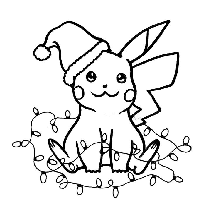 Festive Pikachu | Pokemon coloring ...