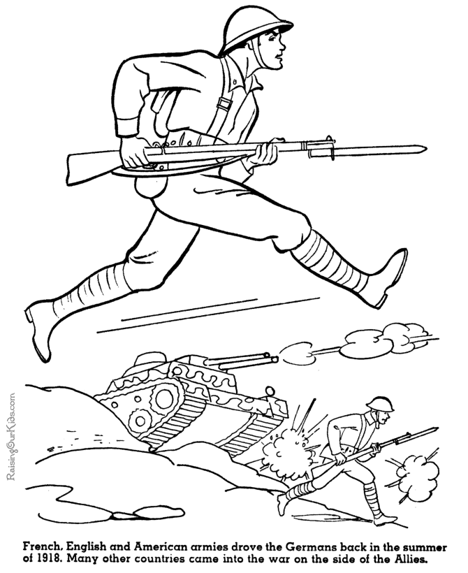 soldiers shooting Colouring Pages
