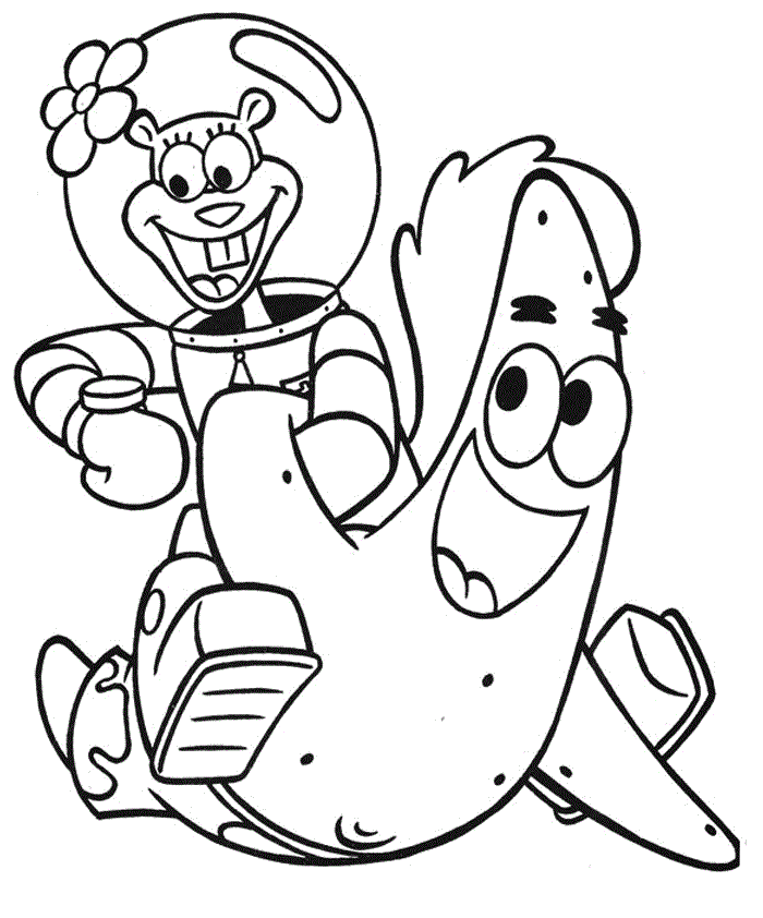 Sandy Cheeks Coloring Page | Kids Coloring Page