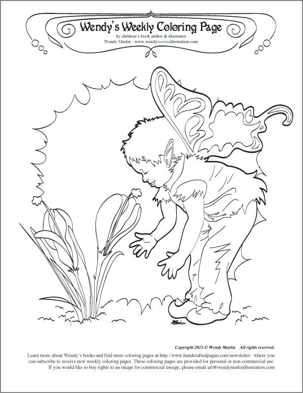 Crocus sniffing fairy to color -