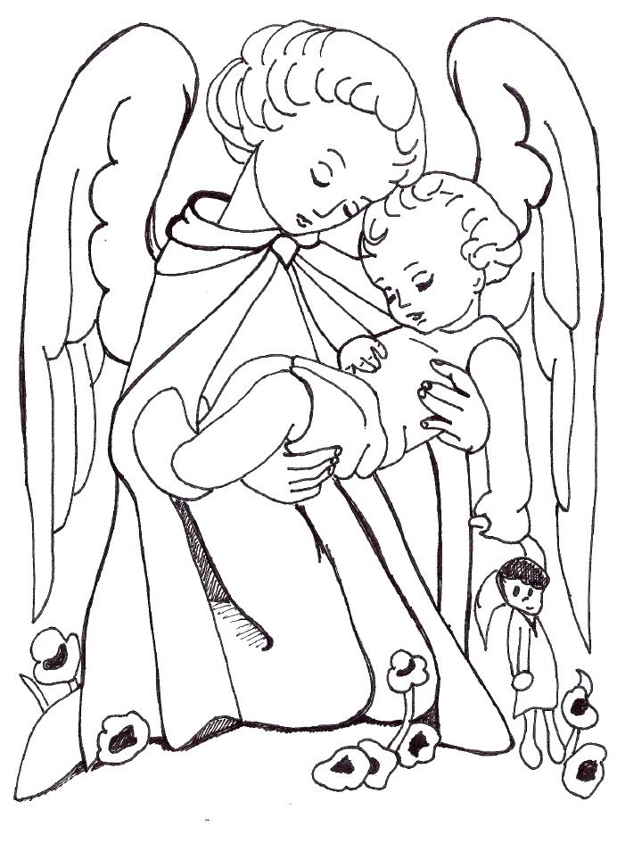 Guardian Angel... free coloring page | Catechesis