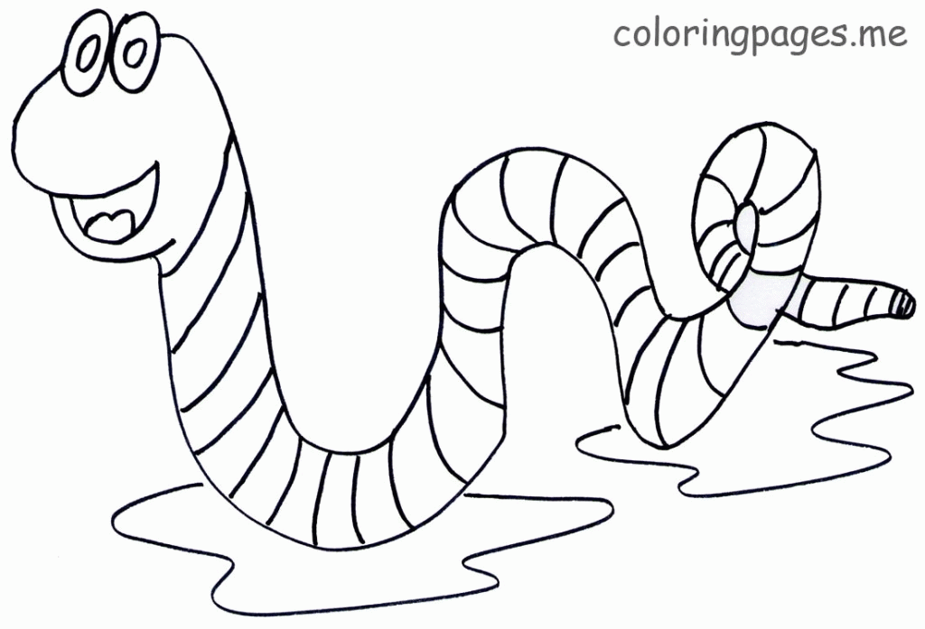 Cute Worm Coloring Page - deColoring