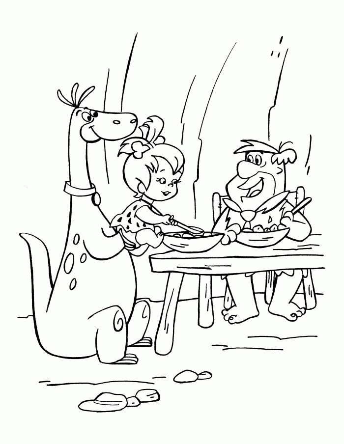 Flintstone's Pet Dinno Coloring Page | Kids Coloring Page