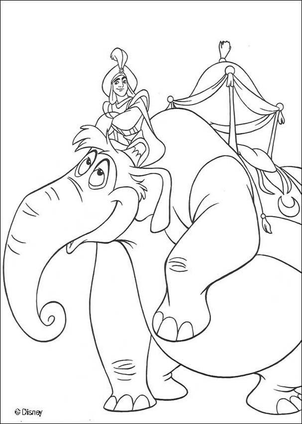 Aladdin coloring pages - Aladdin's elephant