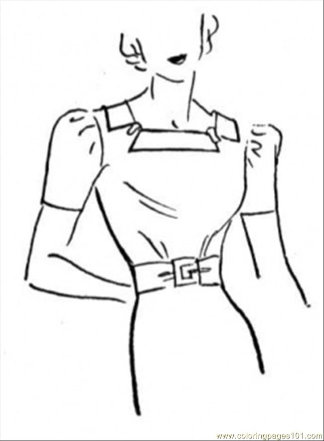 Coloring Pages Nice Dress (Entertainment > Clothing) - free 