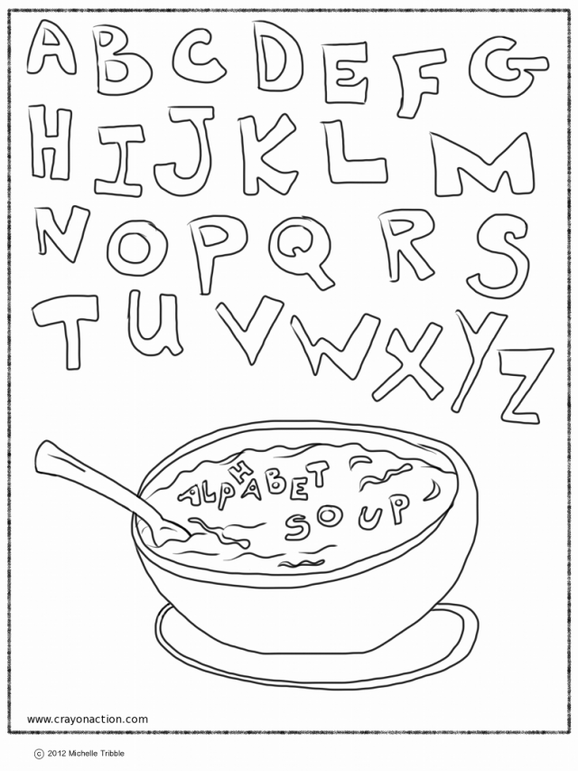 Alphabet Soup Coloring Page | Printable Coloring Pages