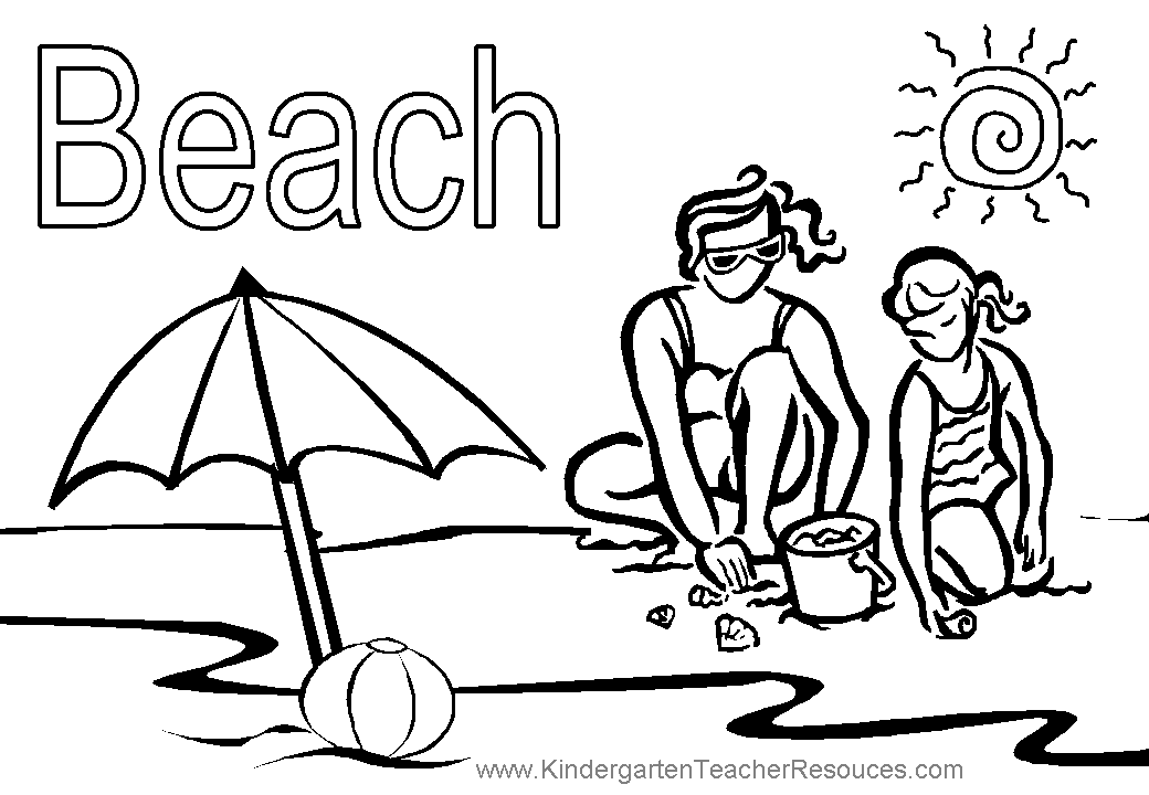 Summer Beach Coloring Pages Coloring Home