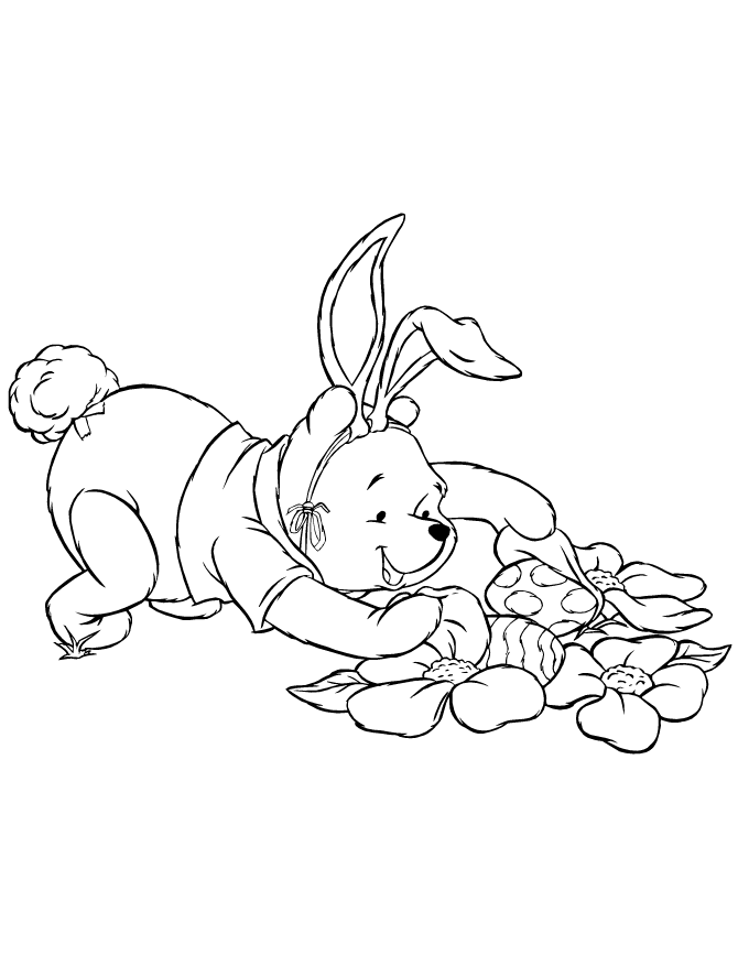 winnie the pooh at easter Colouring Pages (page 2)