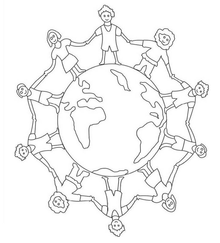 people around the world | Earth Day Coloring Pages