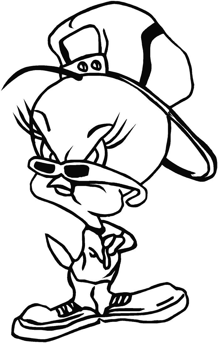 Gangster Tweety Bird Coloring Pages Coloring Home