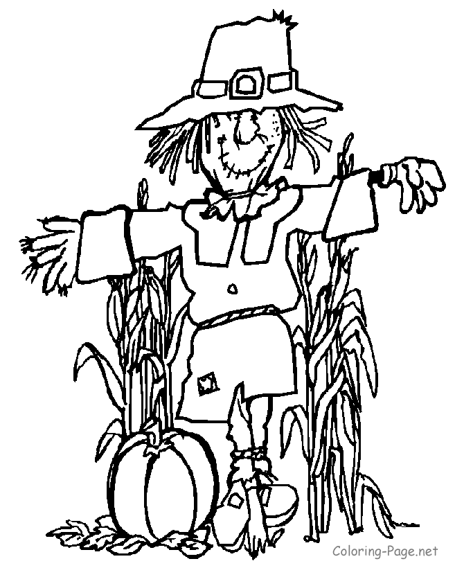 Thanksgiving Coloring Pages - Scarecrow 1