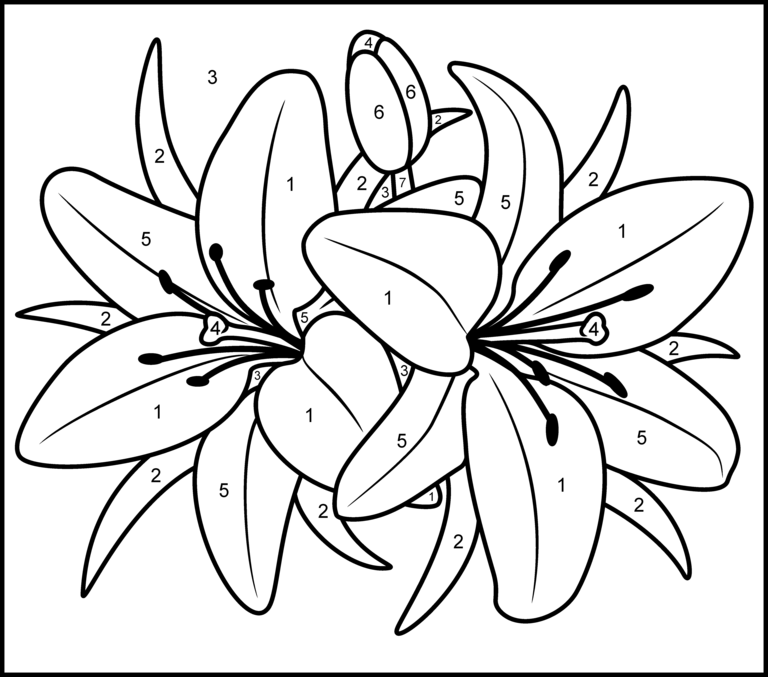 free paint by numbers pictures 768×677 | Free coloring pages for kids