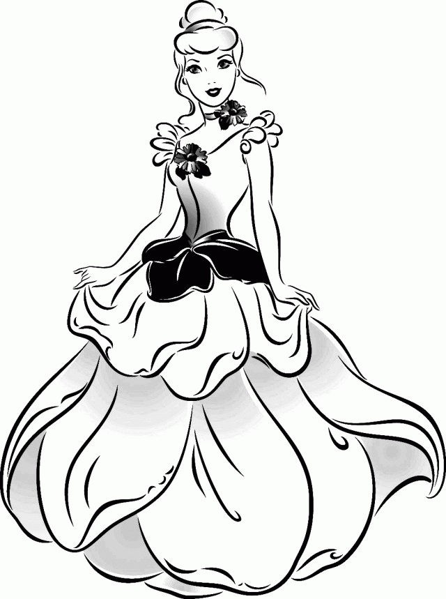 Cinderella Coloring Pages Free For Kids Cartoon Jr Printable 