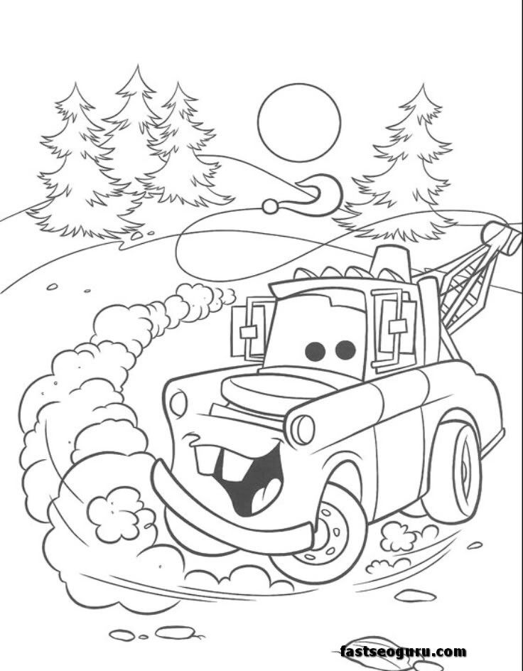 Mater And Tractor Tipping Coloring Pages To Print