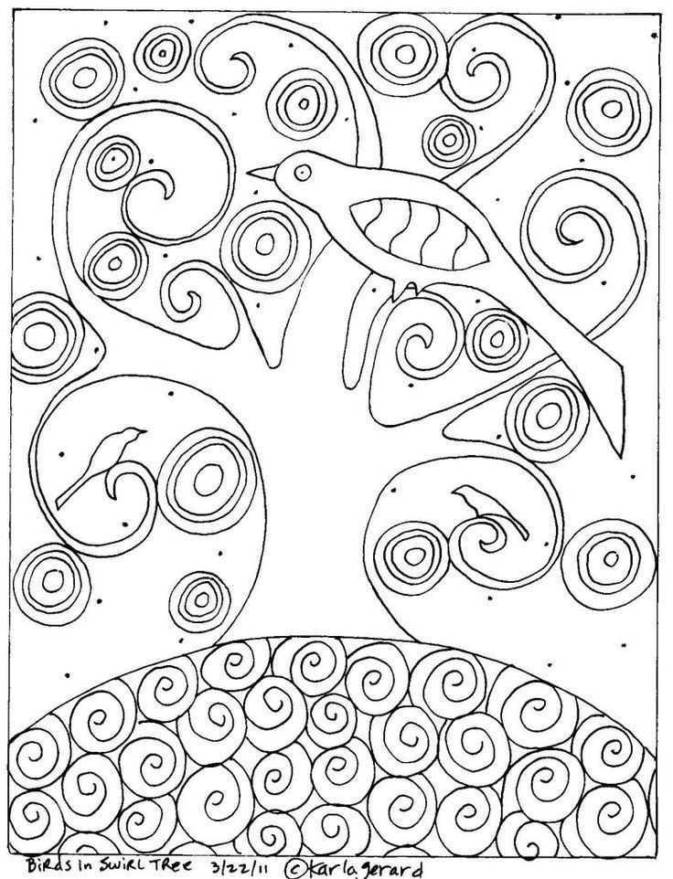Bird in Tree | Art -- Coloring Pages